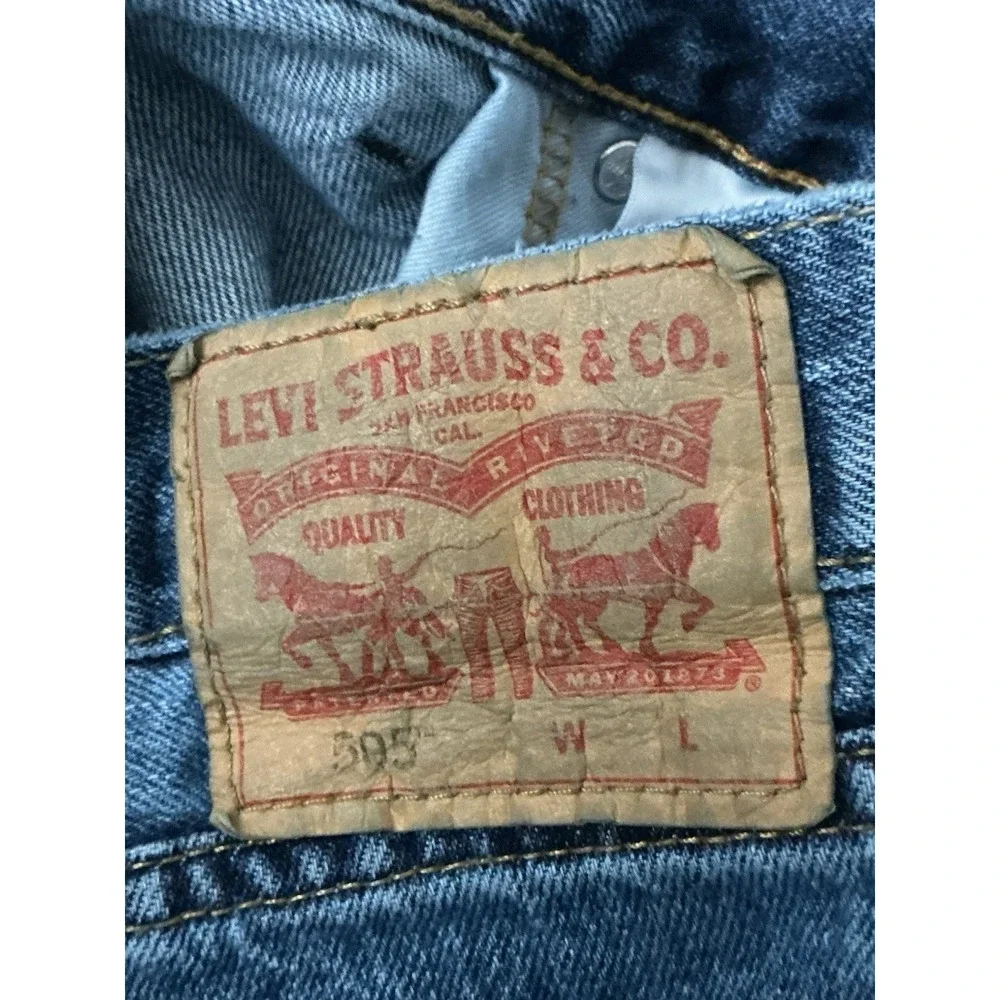 Levi's 505 Regular Fit Jeans Mens W58 L32 Blue Straight Leg 100% Cotton